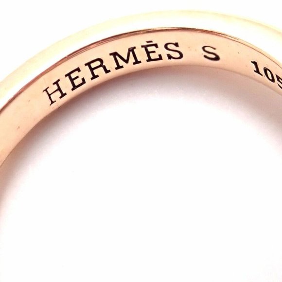 Rare! Authentic Hermes 18k Rose Gold Diamond Large Amethyst Ring - Picture 7 of 12